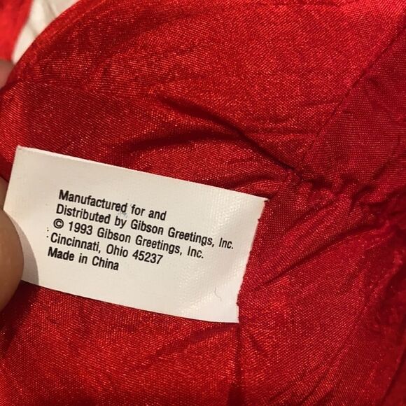VINTAGE 1993 GIBSON GREETINGS NYLON SANTA CLAUS CHRISTMAS STUFFED ANIMAL PLUSH - Picture 7 of 9
